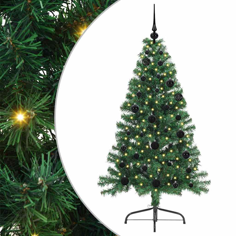 Load image into Gallery viewer, Vidaxl kunstmatig voorverlicht kerstboom met 150 led groen 150 cm pvc
