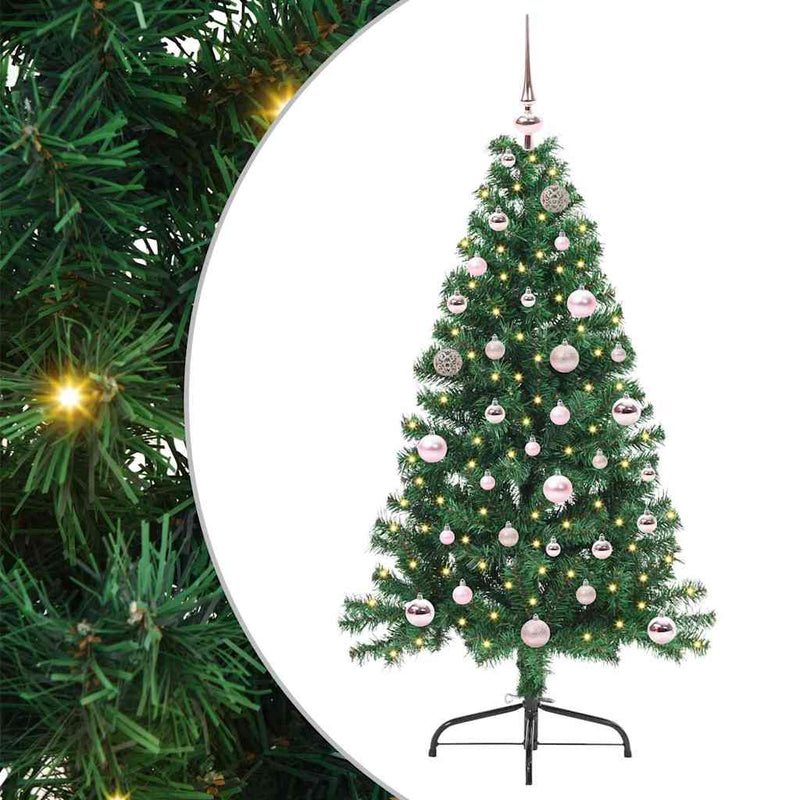 Load image into Gallery viewer, Vidaxl kunstmatig voorverlicht kerstboom met 150 led groen 150 cm pvc
