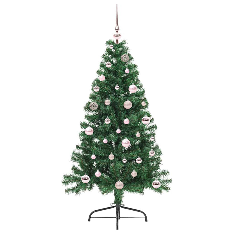 Load image into Gallery viewer, Vidaxl kunstmatig voorverlicht kerstboom met 150 led groen 150 cm pvc
