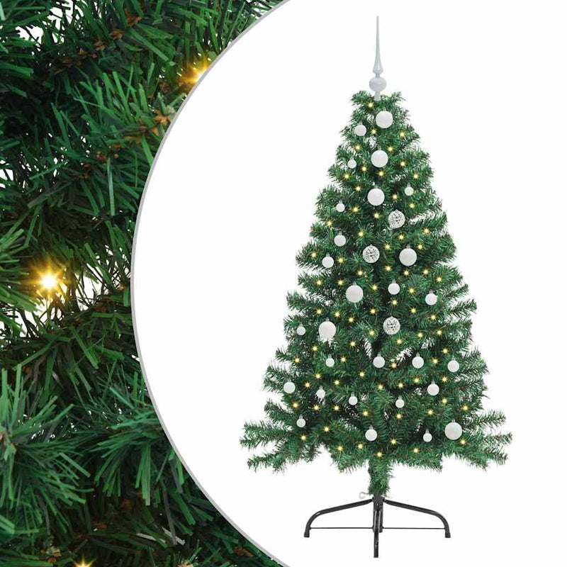 Load image into Gallery viewer, Vidaxl kunstmatig voorverlicht kerstboom met 150 led groen 150 cm pvc

