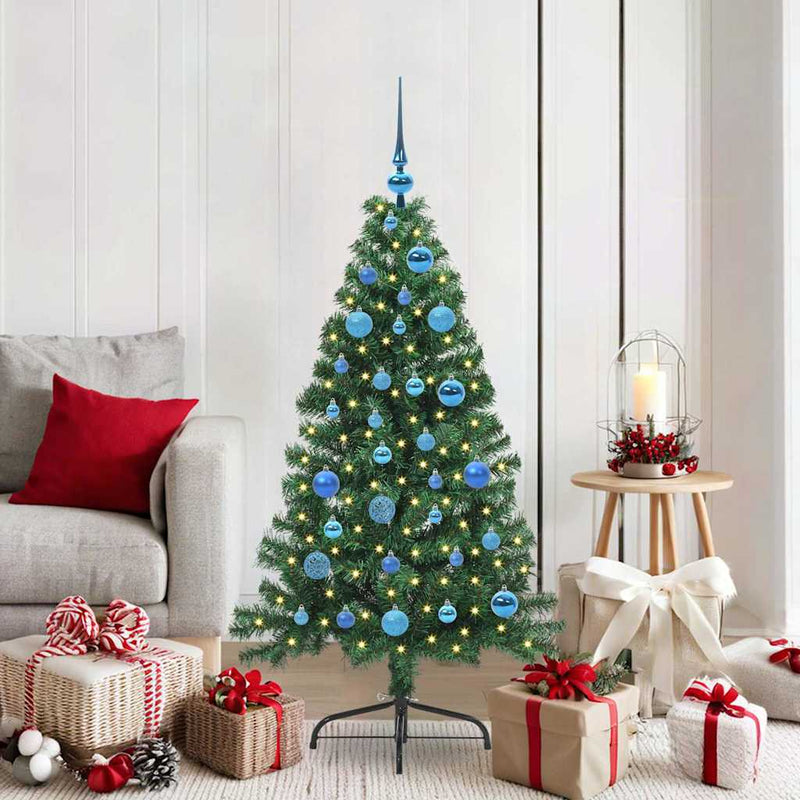 Load image into Gallery viewer, Vidaxl kunstmatig voorverlicht kerstboom met 150 led groen 150 cm pvc
