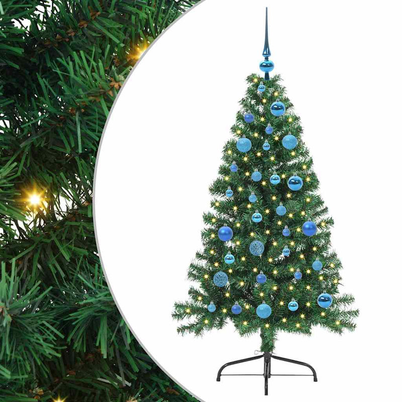 Load image into Gallery viewer, Vidaxl kunstmatig voorverlicht kerstboom met 150 led groen 150 cm pvc
