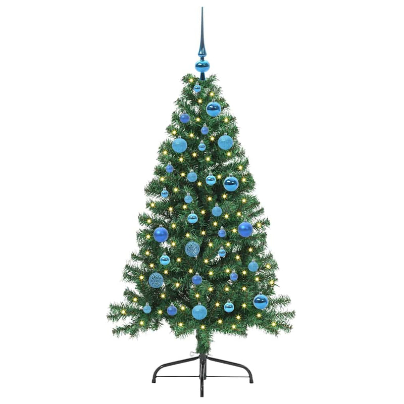 Load image into Gallery viewer, Vidaxl kunstmatig voorverlicht kerstboom met 150 led groen 150 cm pvc
