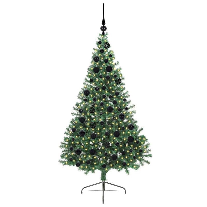 Load image into Gallery viewer, Vidaxl kunstmatig voorverlicht kerstboom met 300 led groen 180 cm pvc
