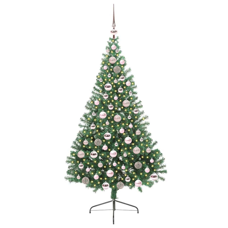 Load image into Gallery viewer, Vidaxl kunstmatig voorverlicht kerstboom met 300 led groen 180 cm pvc

