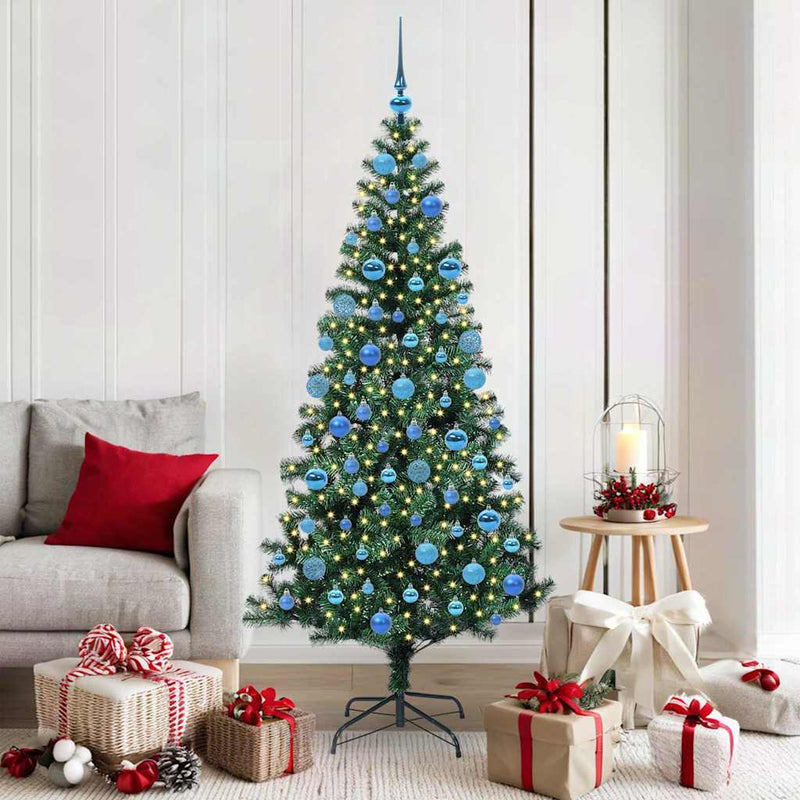 Load image into Gallery viewer, Vidaxl kunstmatig voorverlicht kerstboom met 300 led groen 180 cm pvc
