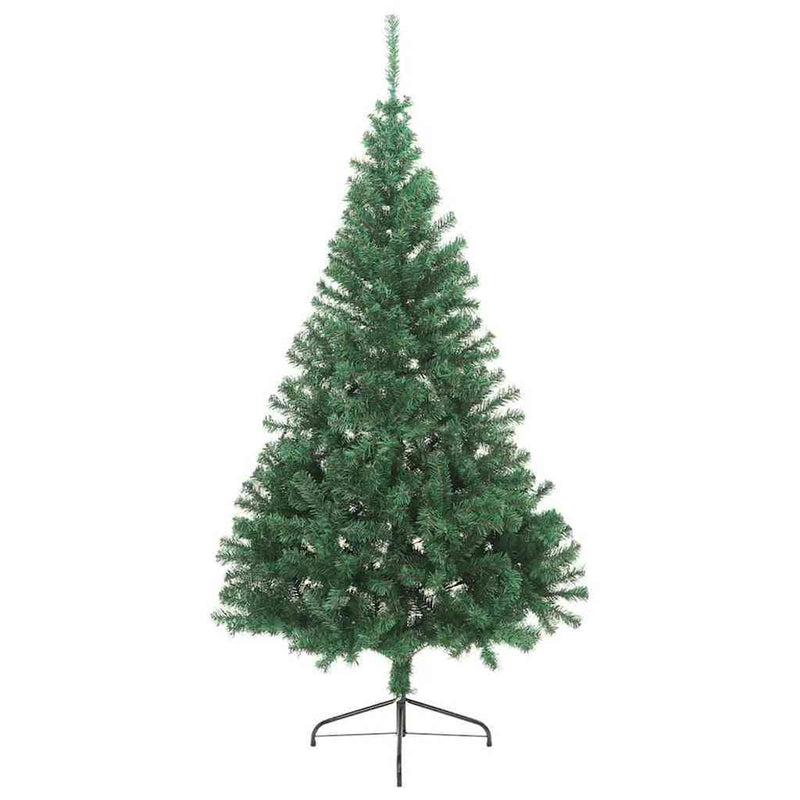 Load image into Gallery viewer, Vidaxl kunstmatig voorverlicht kerstboom met 300 led groen 210 cm pvc
