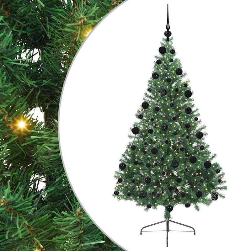 Load image into Gallery viewer, Vidaxl kunstmatig voorverlicht kerstboom met 300 led groen 210 cm pvc

