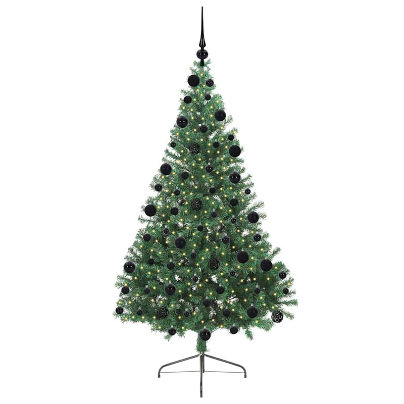Load image into Gallery viewer, Vidaxl kunstmatig voorverlicht kerstboom met 300 led groen 210 cm pvc
