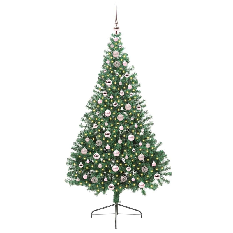 Load image into Gallery viewer, Vidaxl kunstmatig voorverlicht kerstboom met 300 led groen 210 cm pvc
