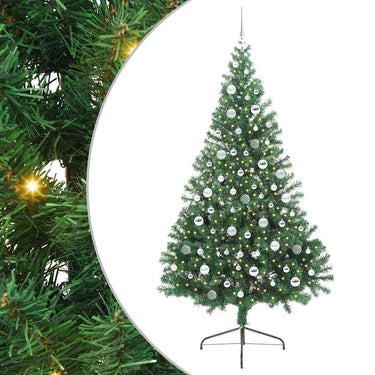 Vidaxl kunstmatig voorverlicht kerstboom met 300 led groen 210 cm pvc