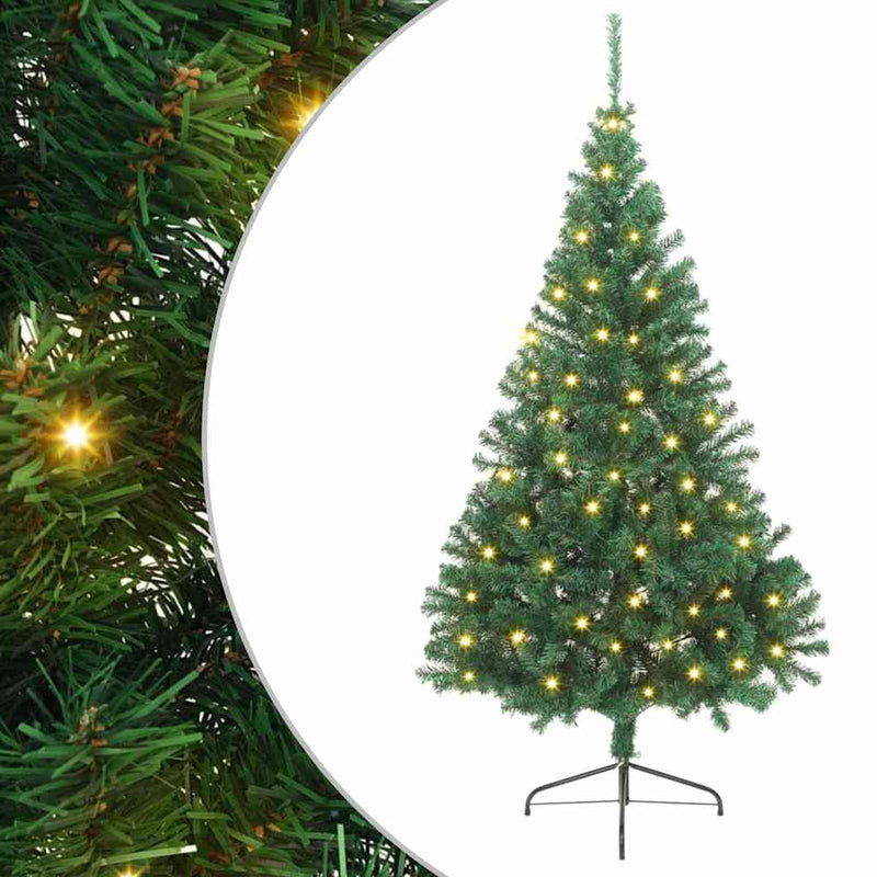 Load image into Gallery viewer, Vidaxl kunstmatig voorverlicht kerstboom met 300 led groen 240 cm pvc
