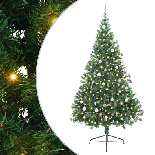 Vidaxl kunstmatig voorverlicht kerstboom met 300 led groen 240 cm pvc