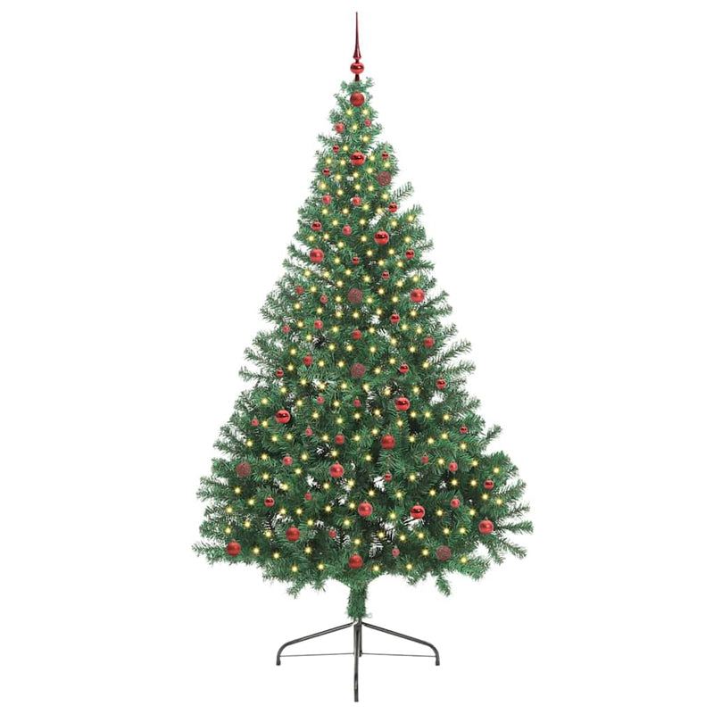 Load image into Gallery viewer, Vidaxl kunstmatig voorverlicht kerstboom met 300 led groen 240 cm pvc
