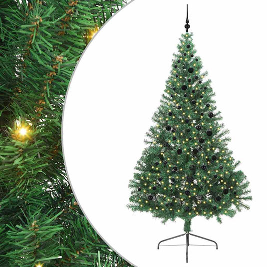 Vidaxl kunstmatig voorverlicht kerstboom met 300 led groen 240 cm pvc