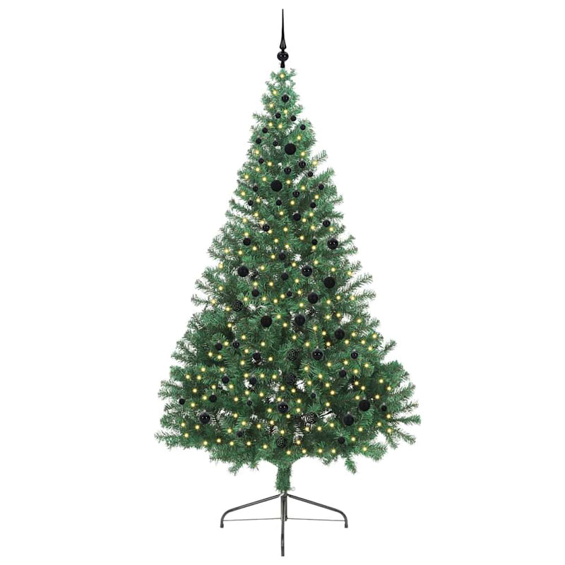 Load image into Gallery viewer, Vidaxl kunstmatig voorverlicht kerstboom met 300 led groen 240 cm pvc

