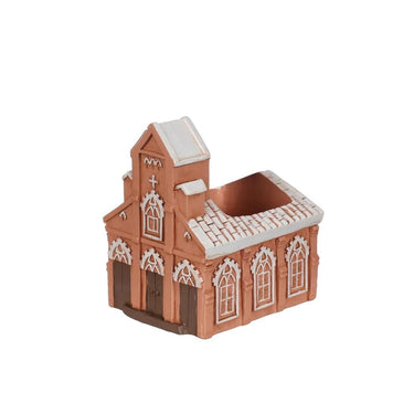 Ideas 4 seasons cement kerk bloempot 10,3x8,7xh.11,4cm roze