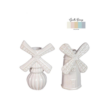 Ideas 4 seasons vaas windmill 10,5x6,5xh15,5cm 2 ass crã¨me zand