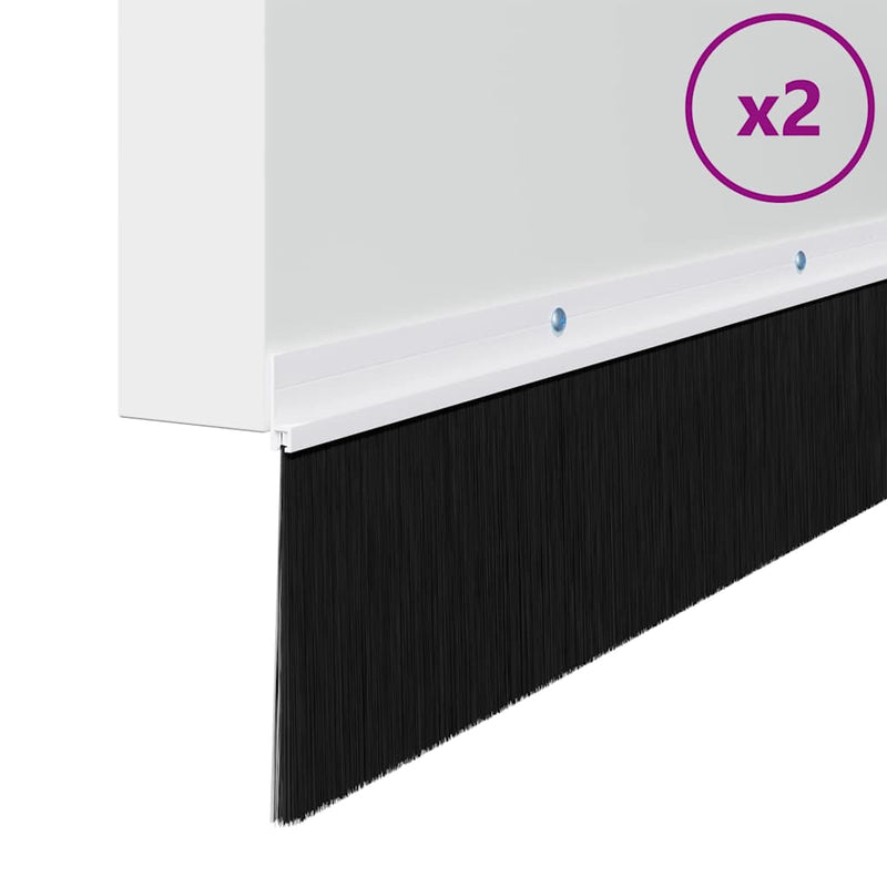 Load image into Gallery viewer, Vidaxl schroefbare deurborstelafsluitingen 2 pcs wit 100 cm
