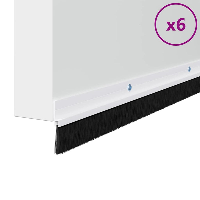 Load image into Gallery viewer, Vidaxl schroefbare deurborstelafsluitingen 6 pcs wit 100 cm
