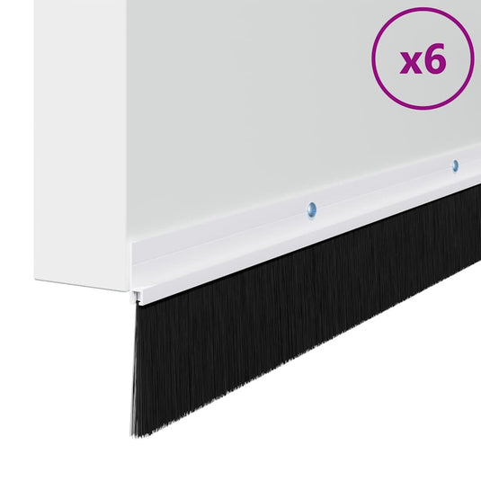 Vidaxl schroefbare deurborstelafsluitingen 6 pcs wit 100 cm