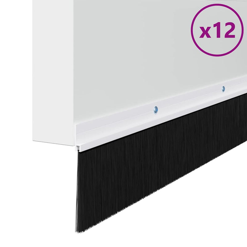Load image into Gallery viewer, Vidaxl schroefbare deurborstelafsluitingen 12 pcs wit 100 cm

