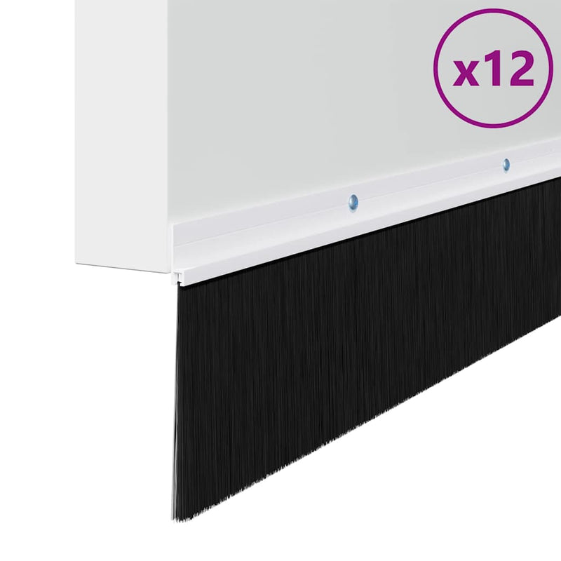 Load image into Gallery viewer, Vidaxl schroefbare deurborstelafsluitingen 12 pcs wit 100 cm
