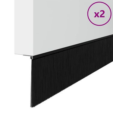 Vidaxl zelfklevende deurborstels 2 pcs zwart 100 cm aluminium legering
