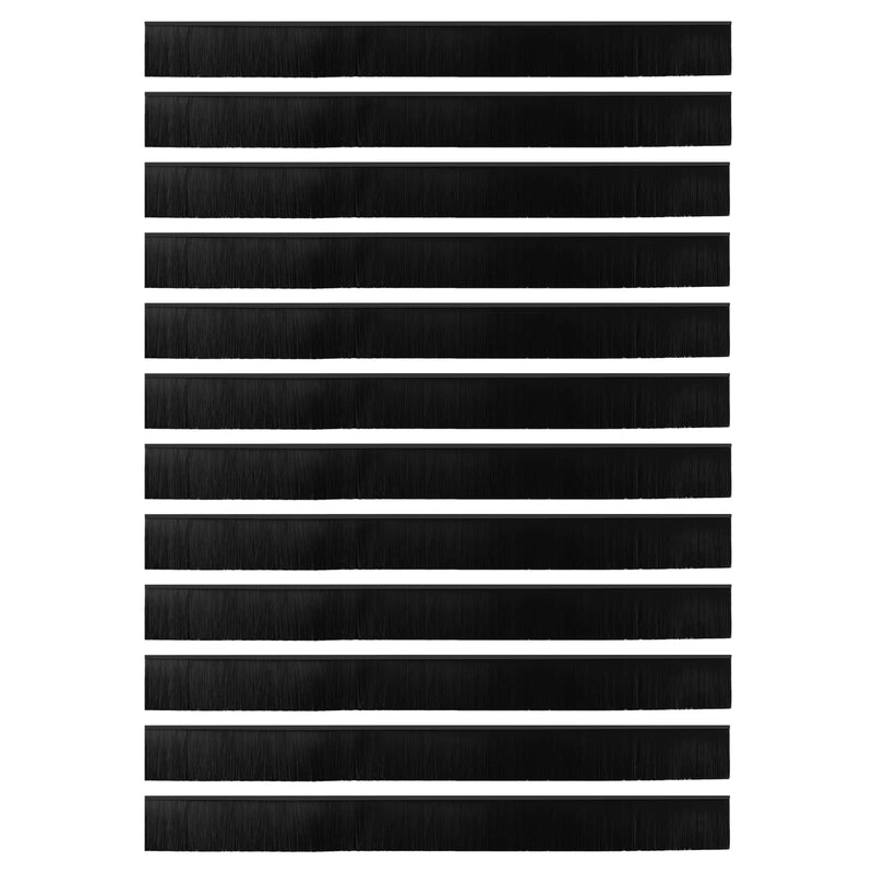 Load image into Gallery viewer, Vidaxl zelfklevende deurborstels 12 st zwart 100 cm aluminium legering
