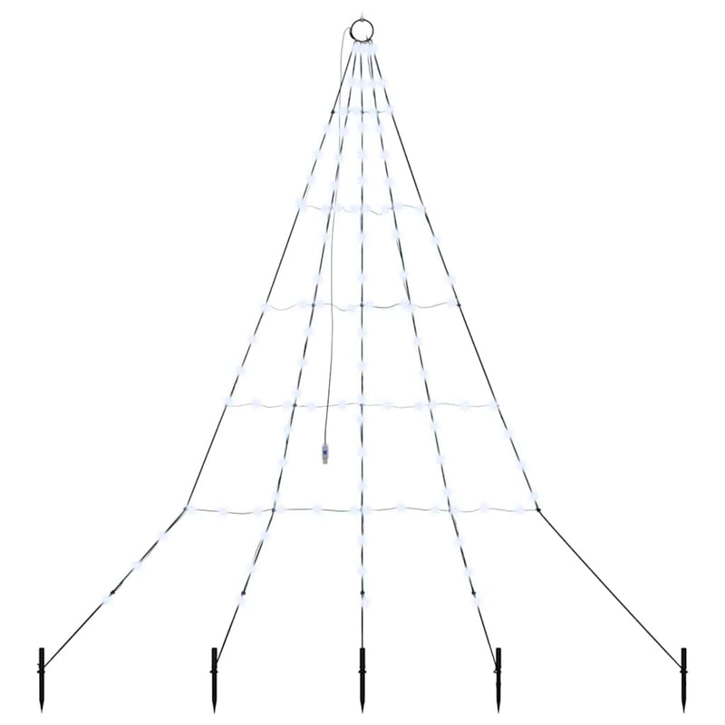 Load image into Gallery viewer, Vidaxl led kerstboom met grondspiesjes koudwit 182 cm metaal
