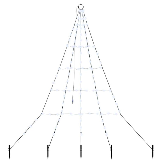 Vidaxl led kerstboom met grondspiesjes koudwit 182 cm metaal