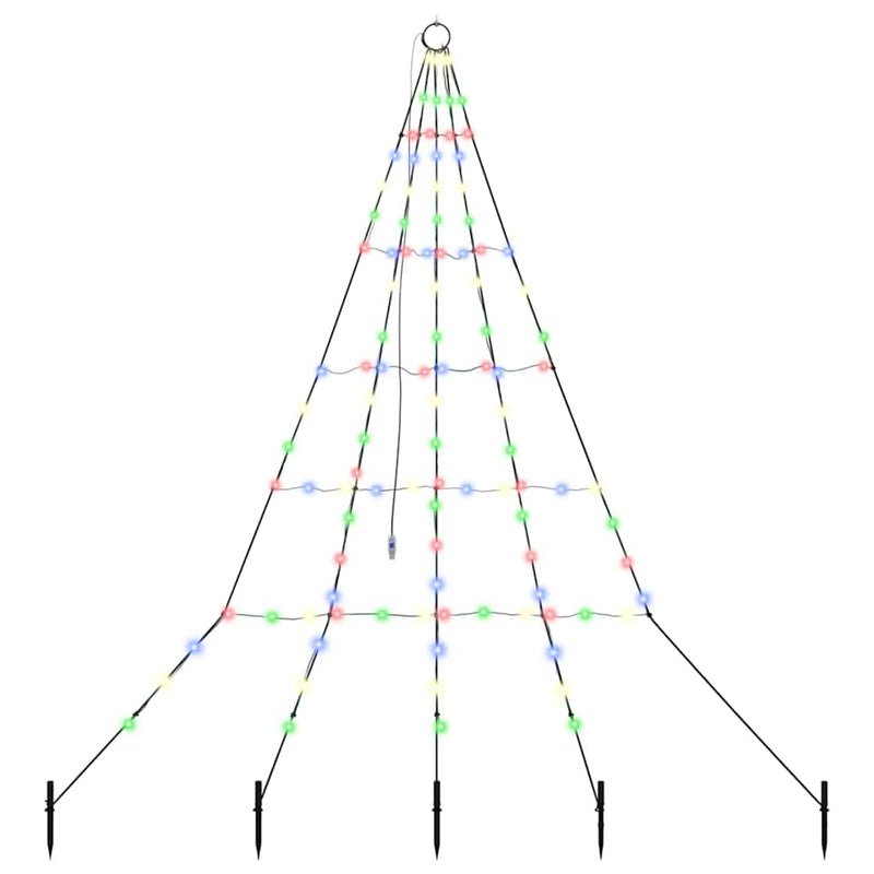 Load image into Gallery viewer, Vidaxl led kerstboom met grondspiesjes multikleur 182 cm metaal
