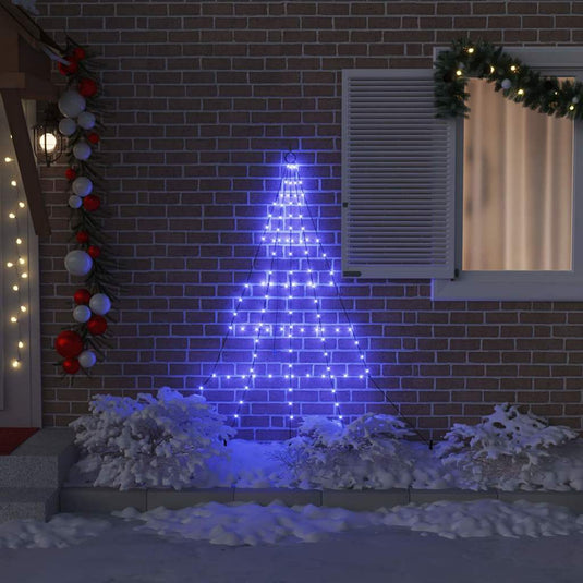 Vidaxl led kerstboom met grondspiesjes met 112 led blauw 182 cm metaal