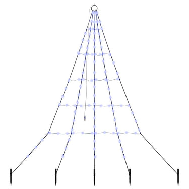 Vidaxl led kerstboom met grondspiesjes met 112 led blauw 182 cm metaal