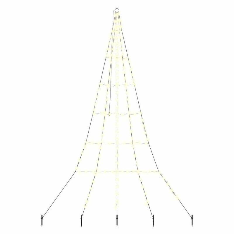 Load image into Gallery viewer, Vidaxl led kerstboom met grondspiesjes warmwit 306 cm metaal
