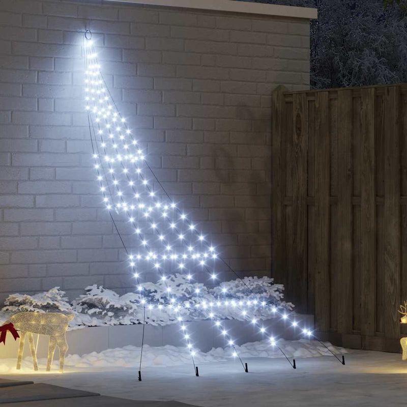 Load image into Gallery viewer, Vidaxl led kerstboom met grondspiesjes koudwit 306 cm metaal
