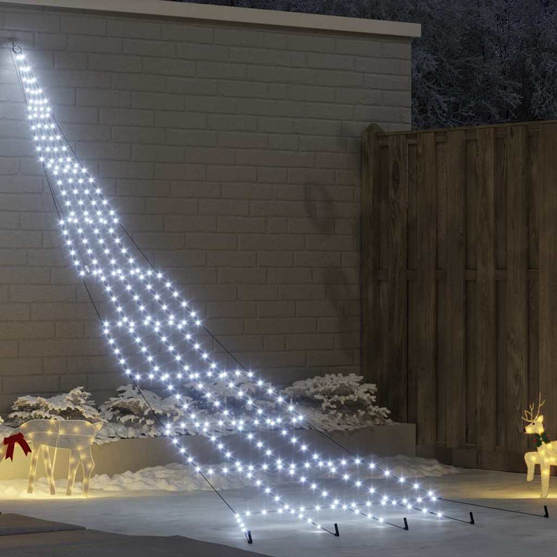 Load image into Gallery viewer, Vidaxl led kerstboom met grondspiesjes koudwit 511 cm metaal
