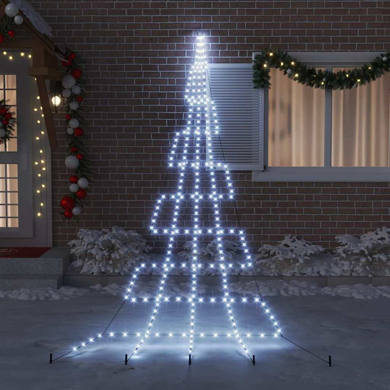 Load image into Gallery viewer, Vidaxl led kerstboom met grondspiesjes koudwit 511 cm metaal

