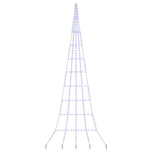 Vidaxl led kerstboom met grondspiesjes met 276 led blauw 511 cm metaal