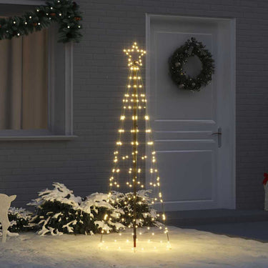 Vidaxl led kerstboom met grondspiesjes warmwit 250 cm ijzer