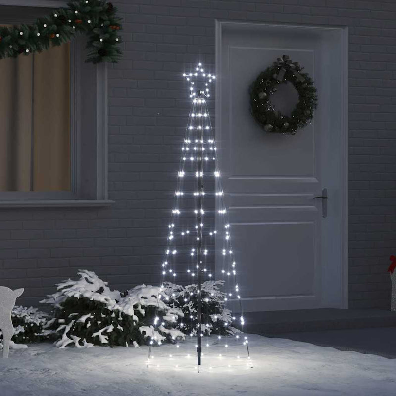 Load image into Gallery viewer, Vidaxl led kerstboom met grondspiesjes koudwit 250 cm ijzer
