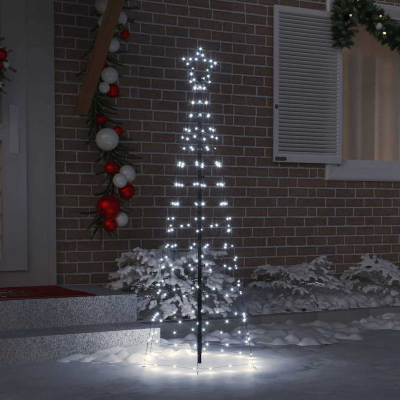 Load image into Gallery viewer, Vidaxl led kerstboom met grondspiesjes koudwit 250 cm ijzer

