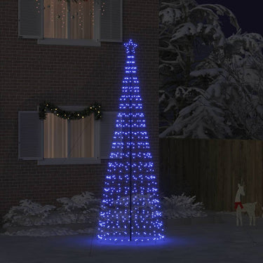 Vidaxl led kerstboom met grondspiesjes met 800 led blauw 400 cm ijzer