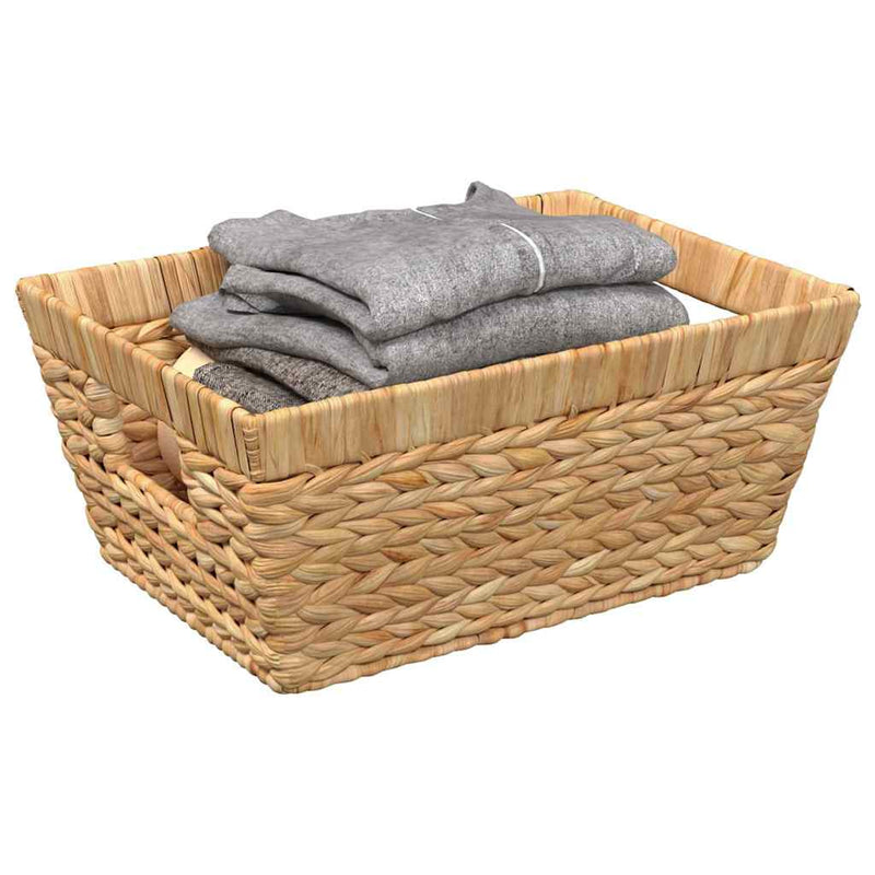 Load image into Gallery viewer, Vidaxl opslagmanden 2 pcs naturel 38 x 28 x 15 cm waterhyacint
