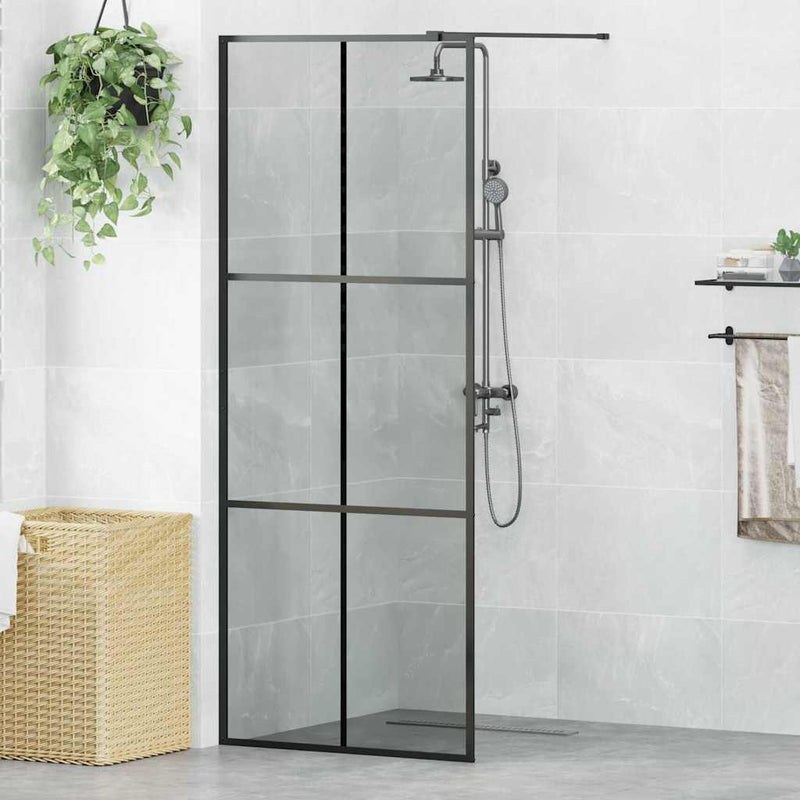 Load image into Gallery viewer, Vidaxl inloop douche wand zwart 80 x 195 cm gehard glas
