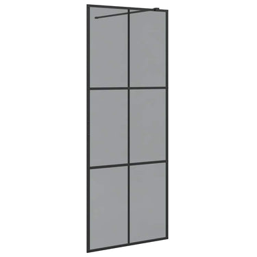 Vidaxl inloop douche wand zwart 80 x 195 cm gehard glas