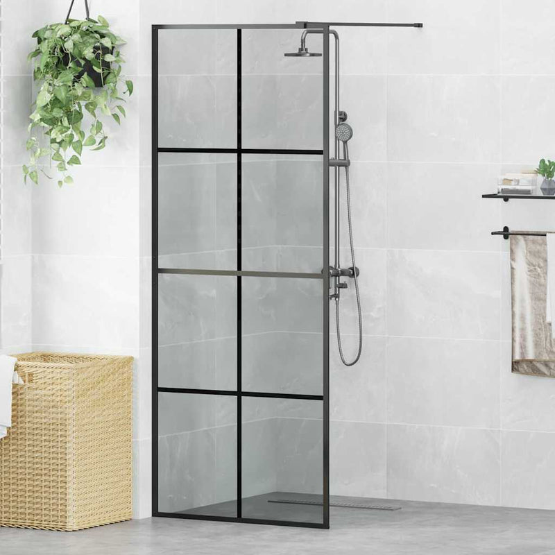Load image into Gallery viewer, Vidaxl inloop douche wand zwart 80 x 195 cm gehard glas
