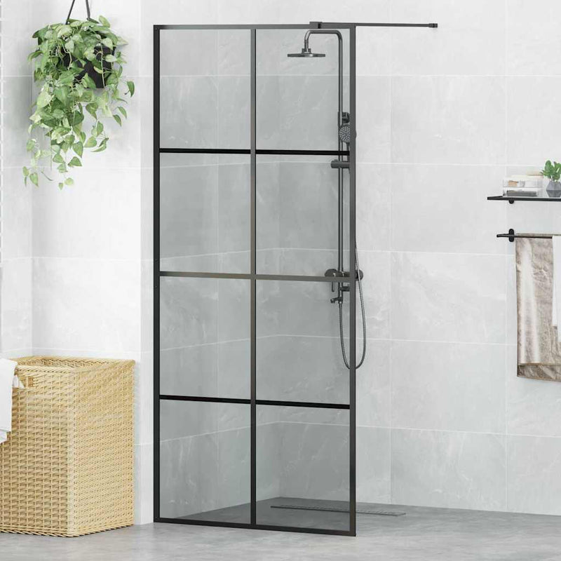 Load image into Gallery viewer, Vidaxl inloop douche wand zwart 90 x 195 cm gehard glas
