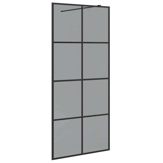 Vidaxl inloop douche wand zwart 90 x 195 cm gehard glas