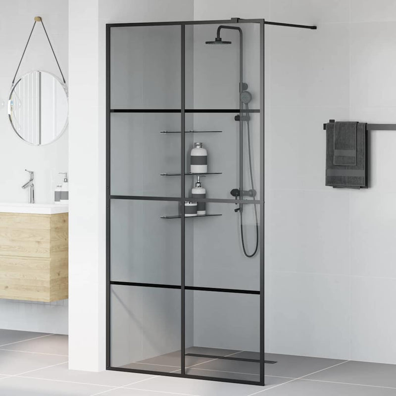 Load image into Gallery viewer, Vidaxl inloop douche wand zwart 100 x 195 cm gehard glas
